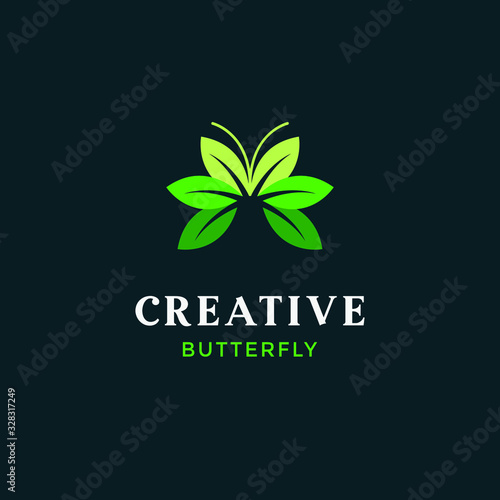 modern minimalist butterfly logo for cosmetic symbol and any related business