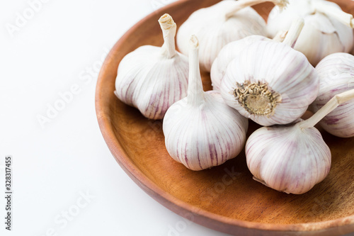 Garlic bulb-Garlic clove on the white background