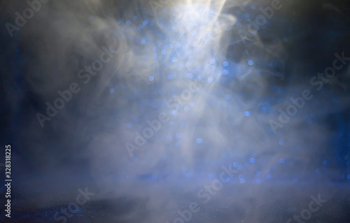 Pictures of smoke scenes and backgrounds with blue sparkling rings