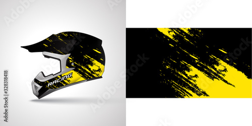 Racing helmet wrap decal and vinyl sticker design illustration.