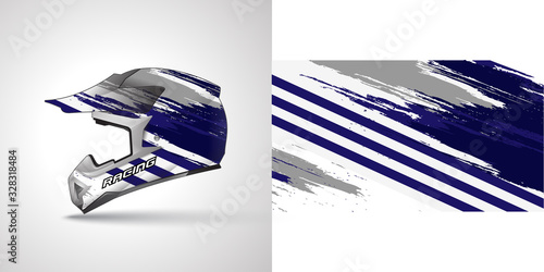 Racing helmet wrap decal and vinyl sticker design illustration.