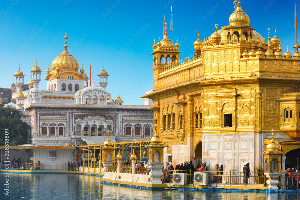 View of golden temple sri Harmandir sahib in Amritsar, India