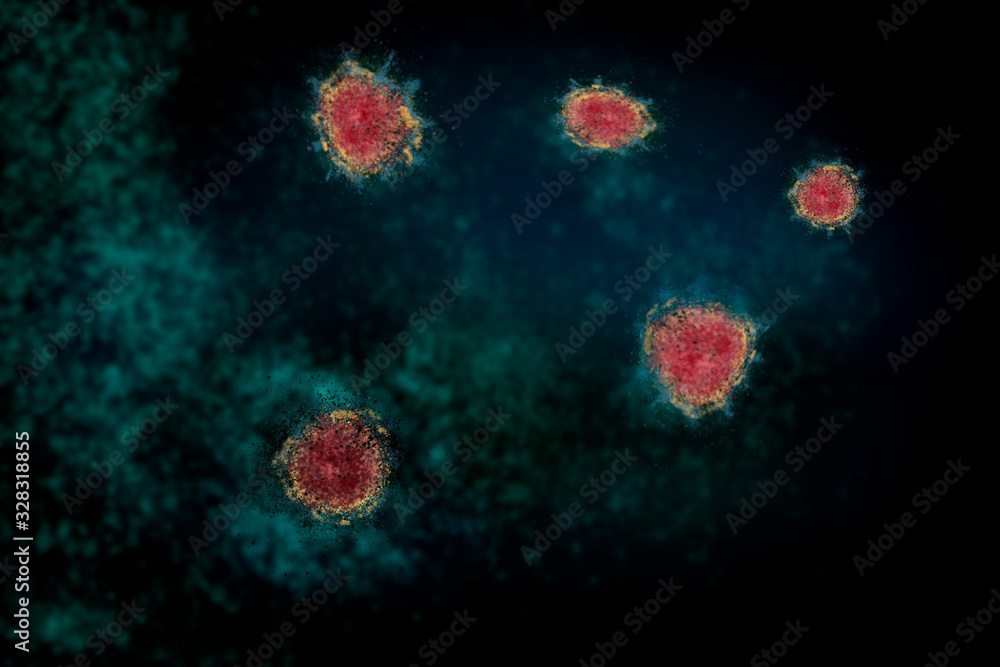 coronavirus microscope detail   illustration