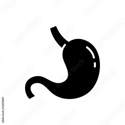 Stomach scanning black icon, concept illustration, vector flat symbol, glyph sign.