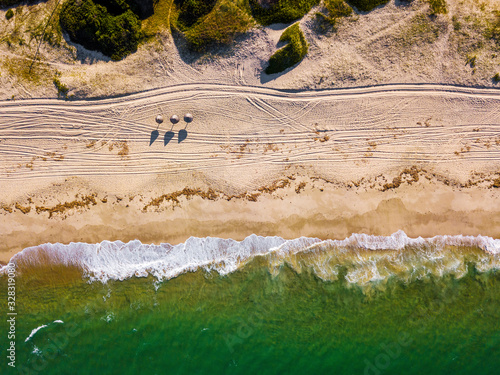 Aerial view of beautiful Macaneta Beach, north Maputo, Mozambique photo