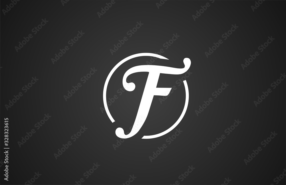 simple black white F letter logo icon alphabet with circle design for company business simple black white F letter logo icon alphabet with circle design for company business