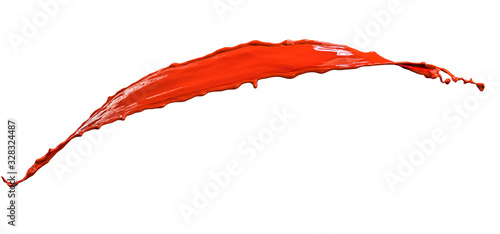 Isolated red paint splashes on white background