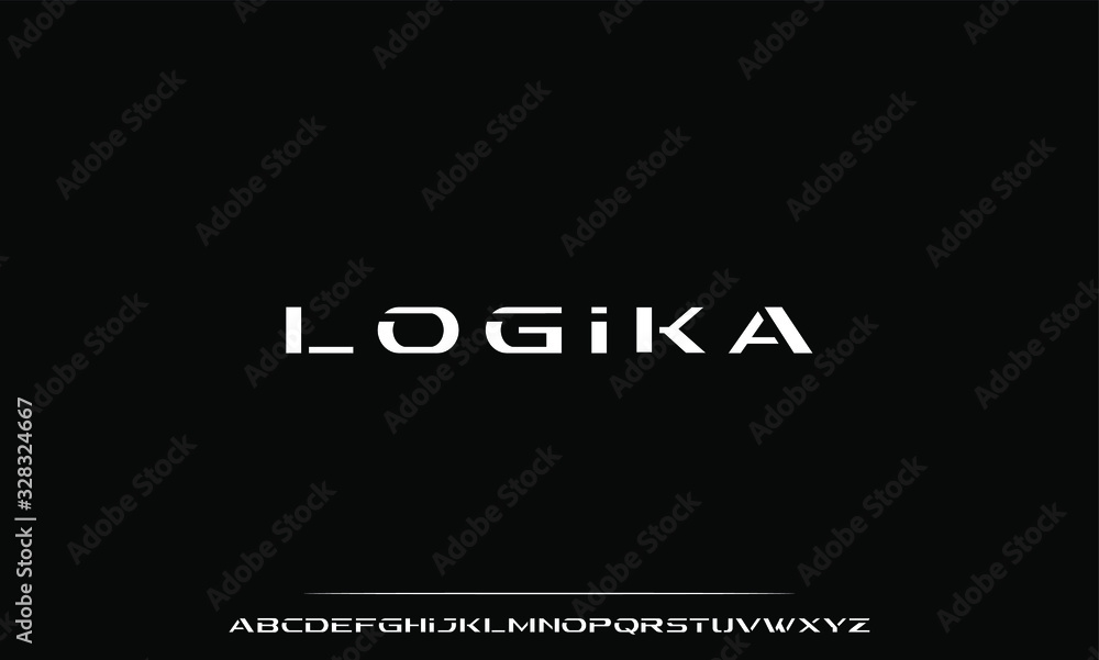 logika, the clean futuristic font alphabet typeface vector typeset