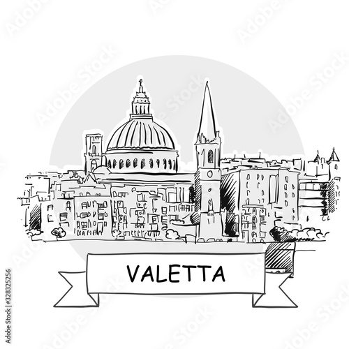 Valetta hand-drawn urban vector sign