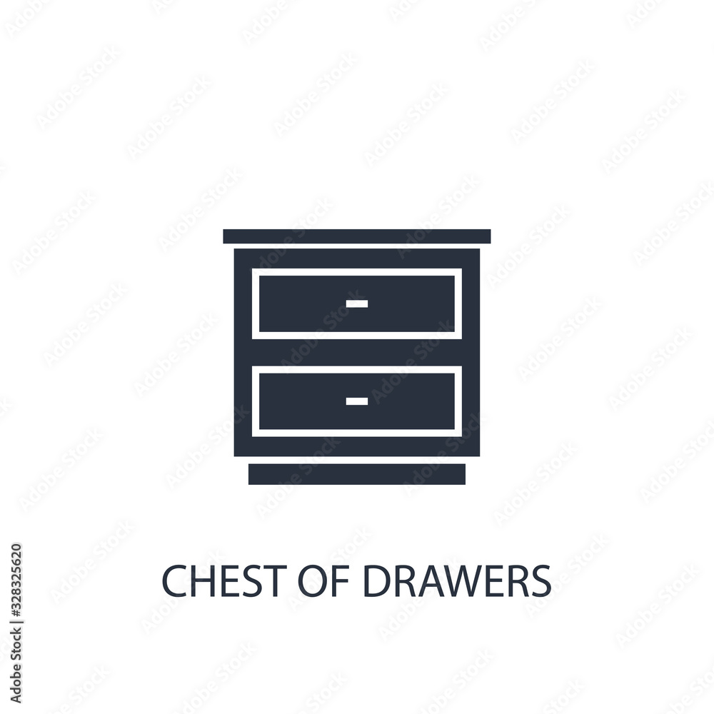 Chest of drawers icon. Simple furniture element illustration. Chest of drawers icon. Simple furniture element illustration.