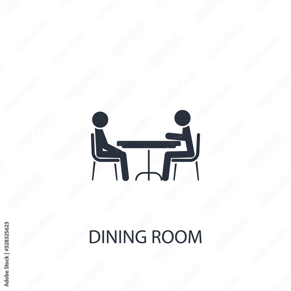 Fototapeta premium People sitting at the table icon. Simple furniture element illustration.