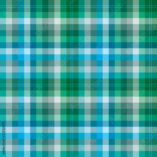 Seamless pattern in marvelous creative blue and green colors for plaid, fabric, textile, clothes, tablecloth and other things. Vector image.