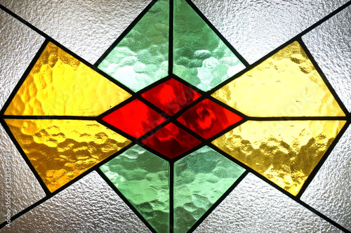 Konstfotografi Beautiful colorful stained glass window detail and texture