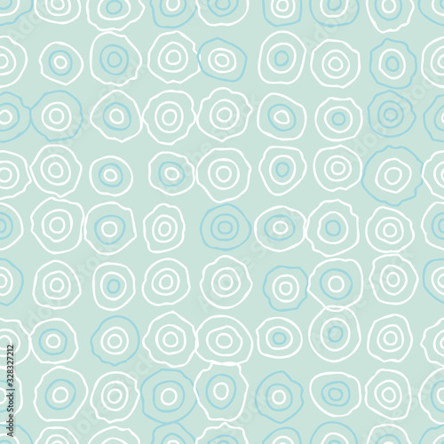 Ripples outlines seamless vector pattern in pastel blue and white colors. Simple minimal surface print design. Great for backgrounds and textures for wellbeing, wellness and nature themed projects. photo