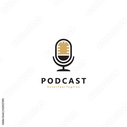 podcast design or simple microphone logo