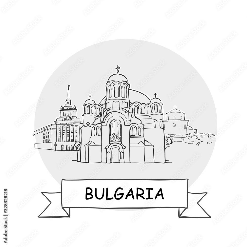 Bulgaria hand-drawn urban vector sign