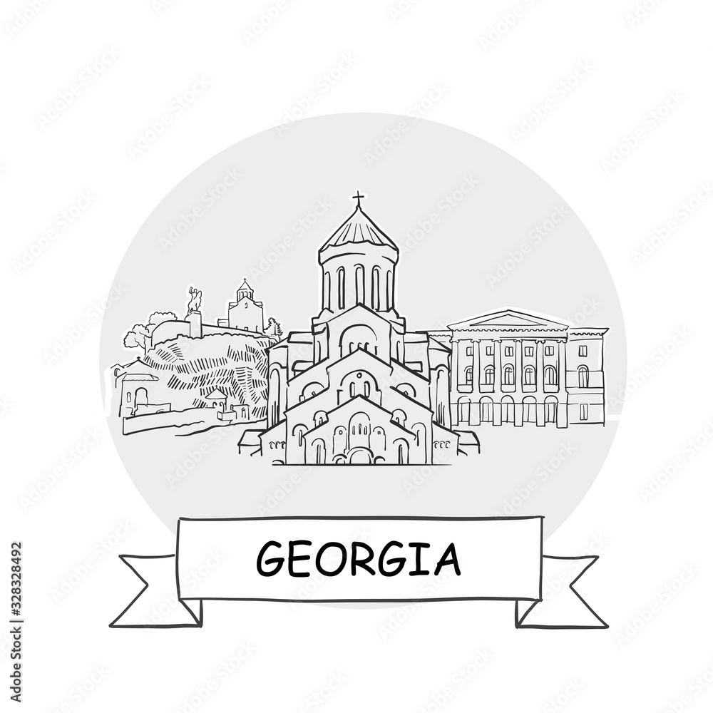 Georgia hand-drawn urban vector sign