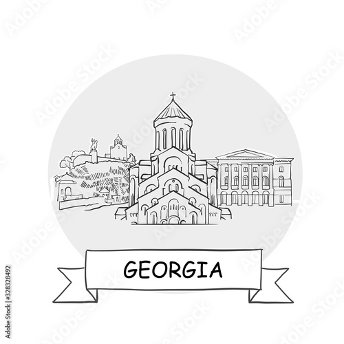 Georgia hand-drawn urban vector sign