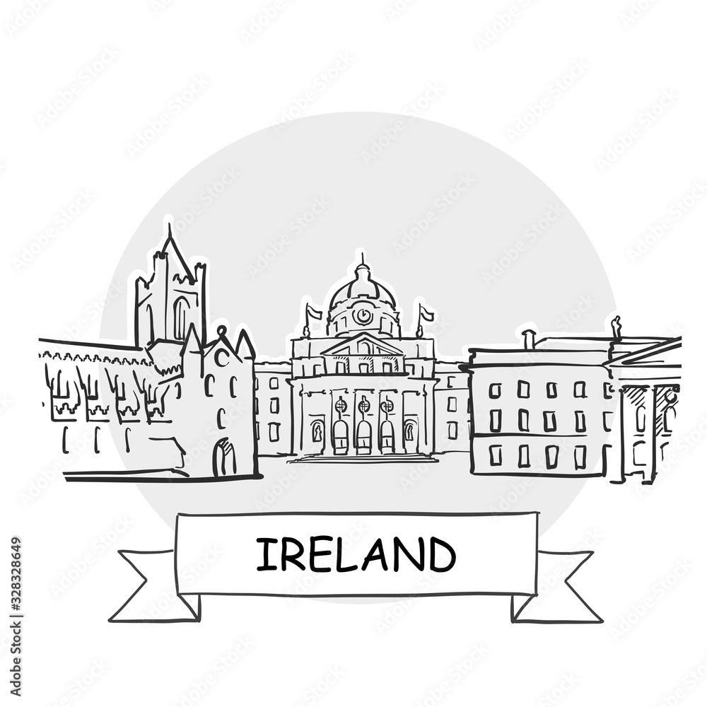 Ireland hand-drawn urban vector sign