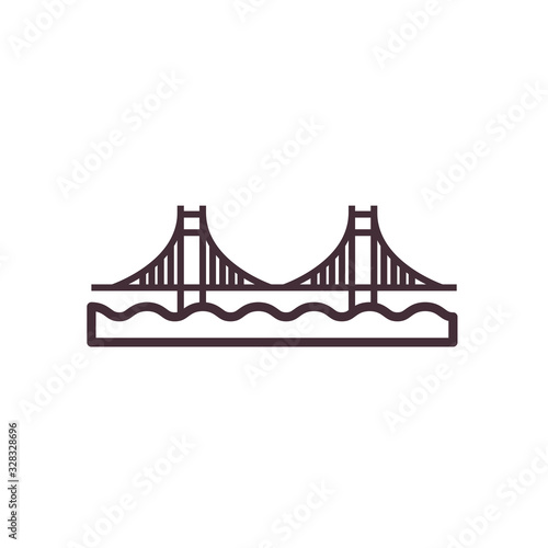 san francisco bridge line style icon vector design