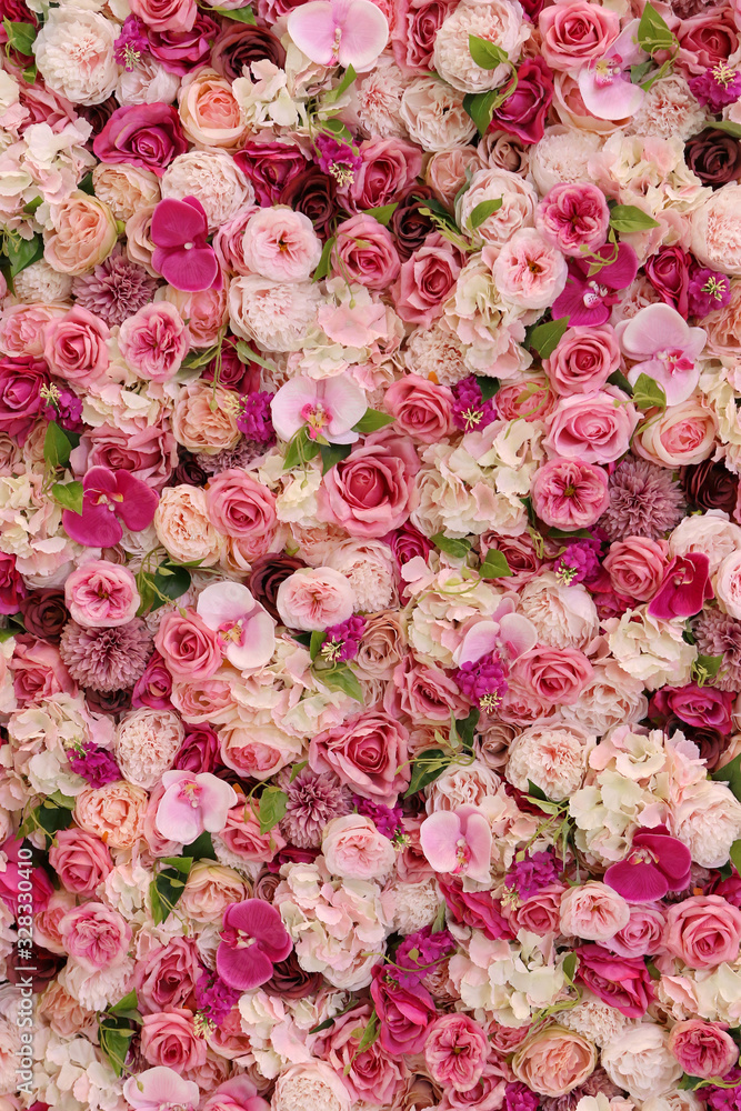 Roses in floral background
