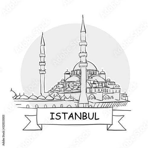 Istanbul  hand-drawn urban vector sign