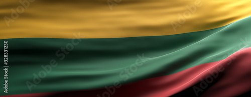 Canvastavla Lithuania national flag waving texture background