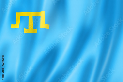 Crimean Tatar people ethnic flag photo