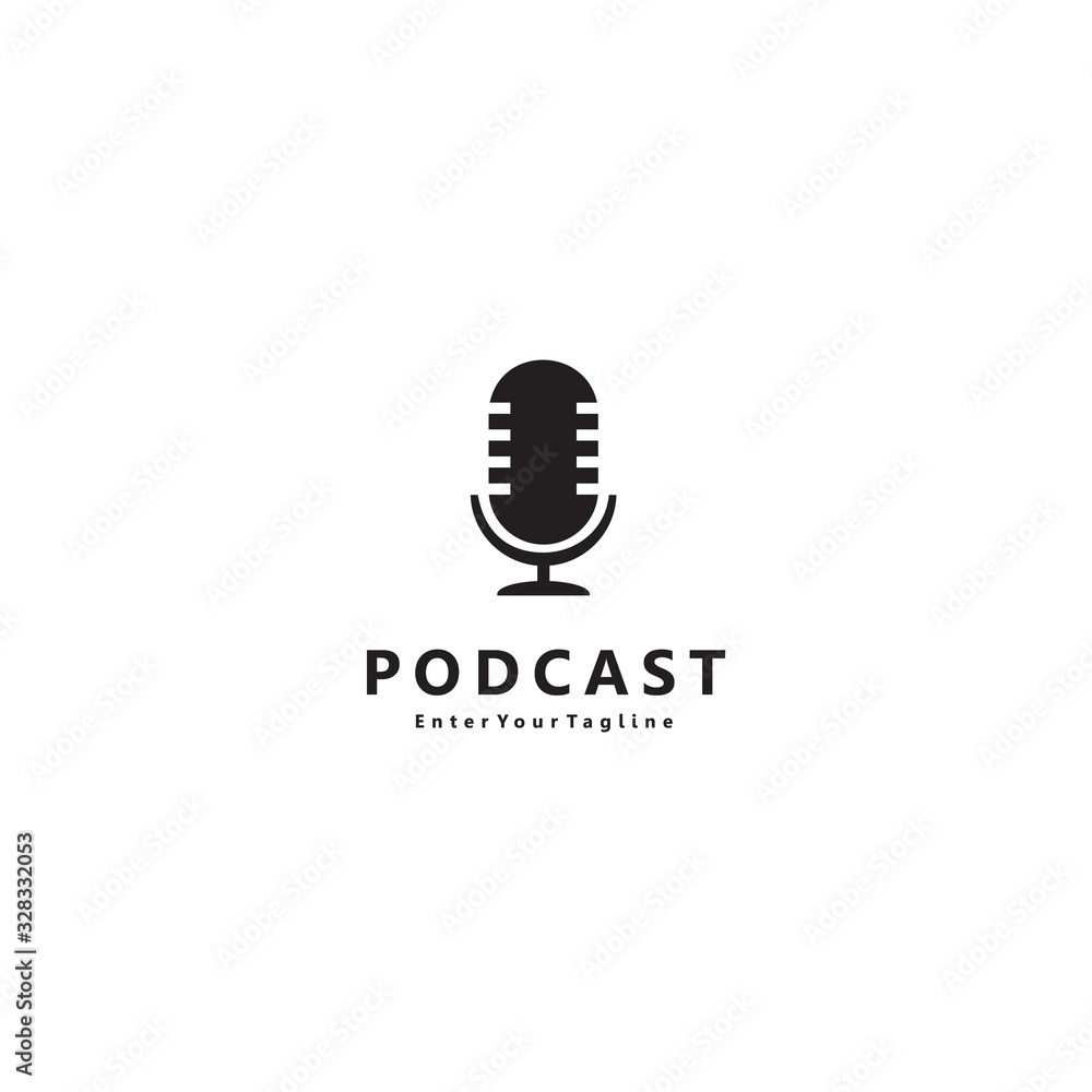 inspiring podcast design or simple radio microphone logo inspiring podcast design or simple radio microphone logo