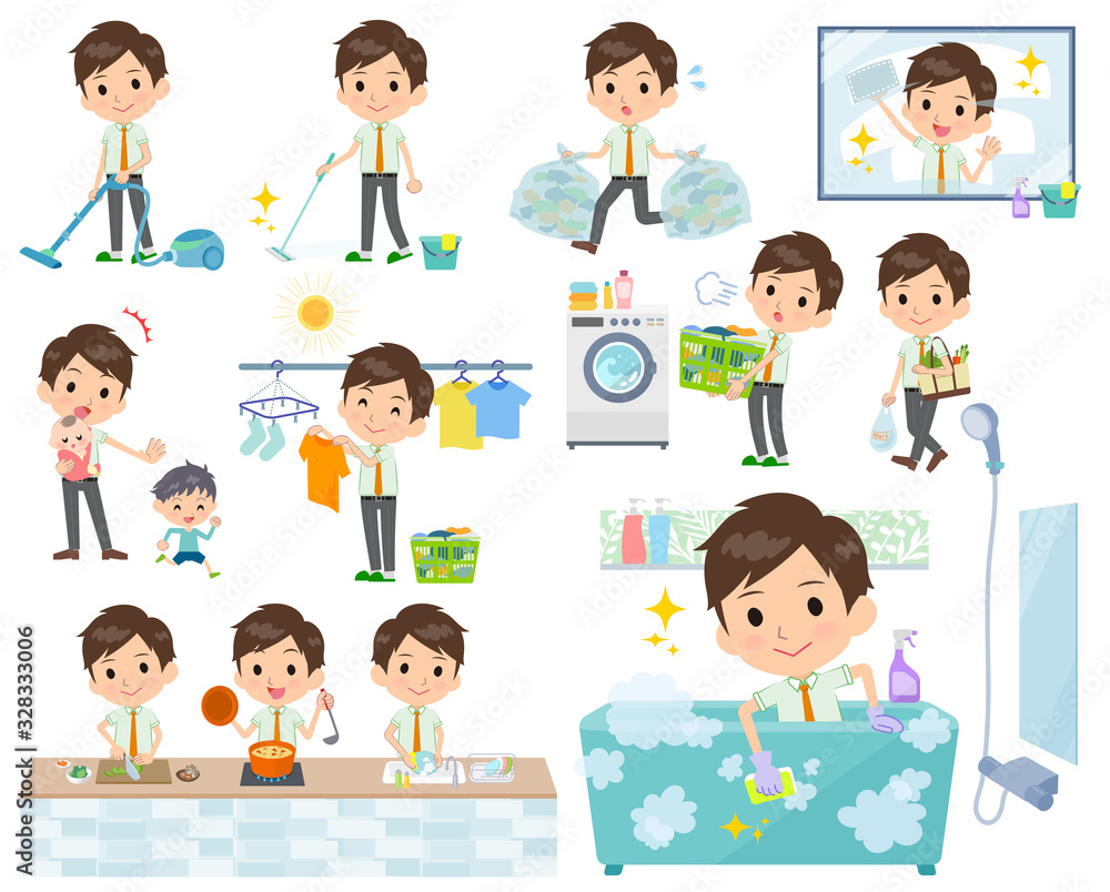 school boy pale green shirt summer_housekeeping school boy pale green shirt summer_housekeeping