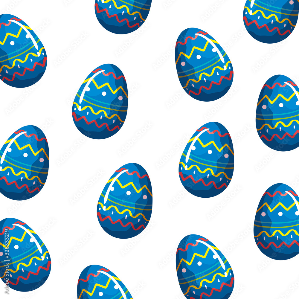 background of eggs easter decorated with gemetric lines vector illustration design