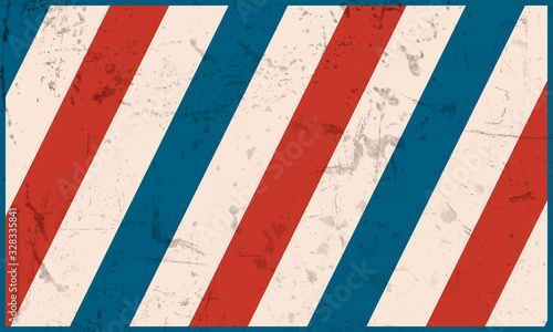 Background barbershop with diagonal colored stripes. Vector template in vintage style. photo