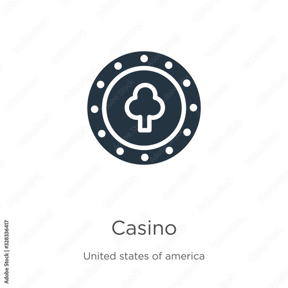 Casino icon vector. Trendy flat casino icon from united states collection isolated on white background. Vector illustration can be used for web and mobile graphic design, logo, eps10 Casino icon vector. Trendy flat casino icon from united states collection isolated on white background. Vector illustration can be used for web and mobile graphic design, logo, eps10