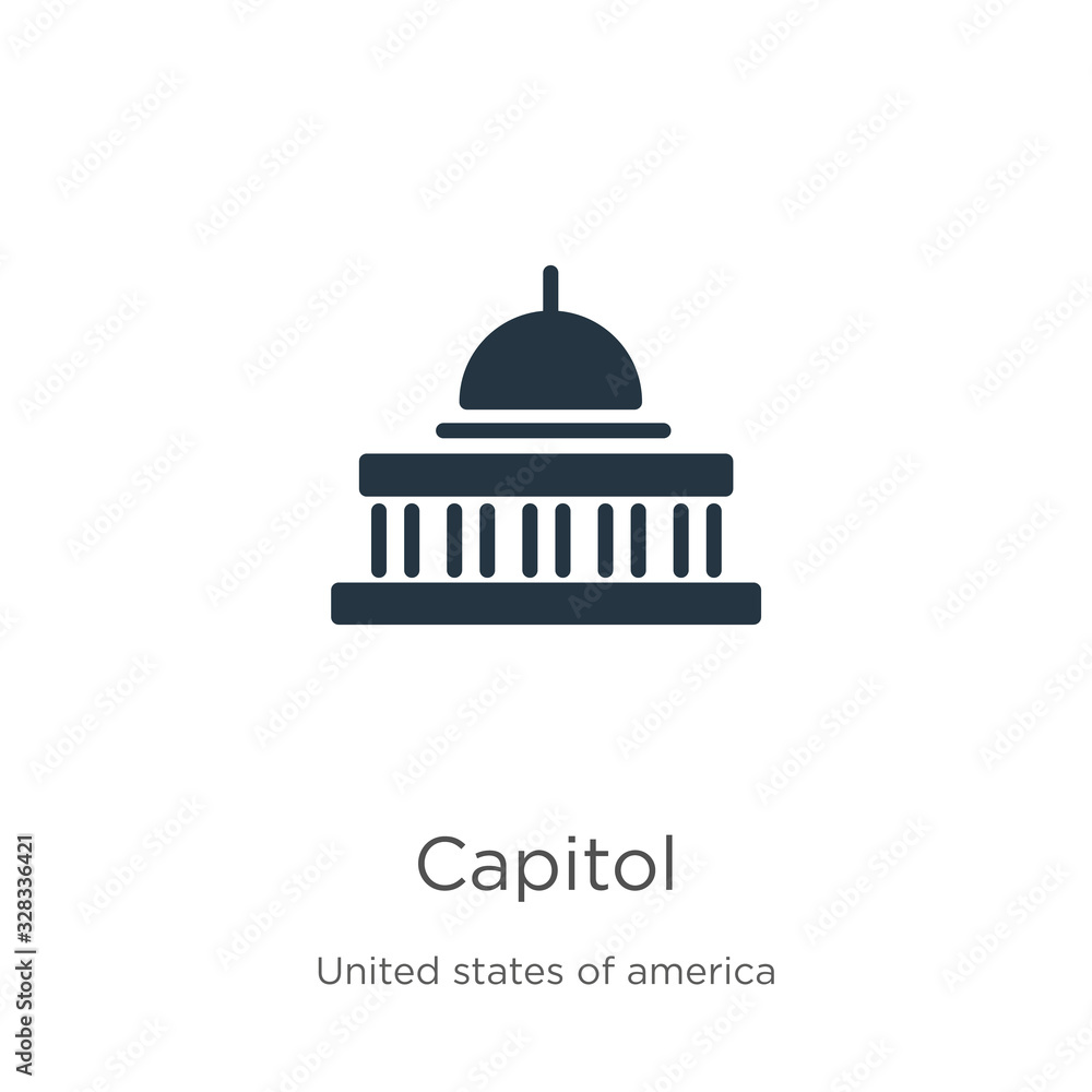 Capitol icon vector. Trendy flat capitol icon from united states collection isolated on white background. Vector illustration can be used for web and mobile graphic design, logo, eps10