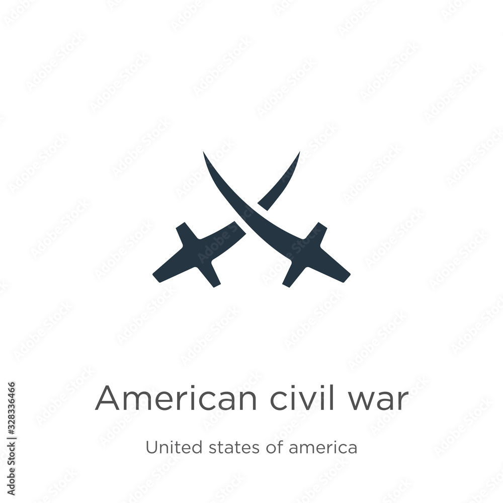 American civil war icon vector. Trendy flat american civil war icon from united states of america collection isolated on white background. Vector illustration can be used for web and mobile graphic