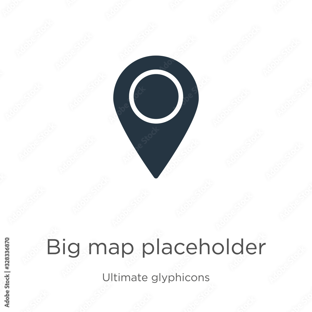 Big map placeholder icon vector. Trendy flat big map placeholder icon