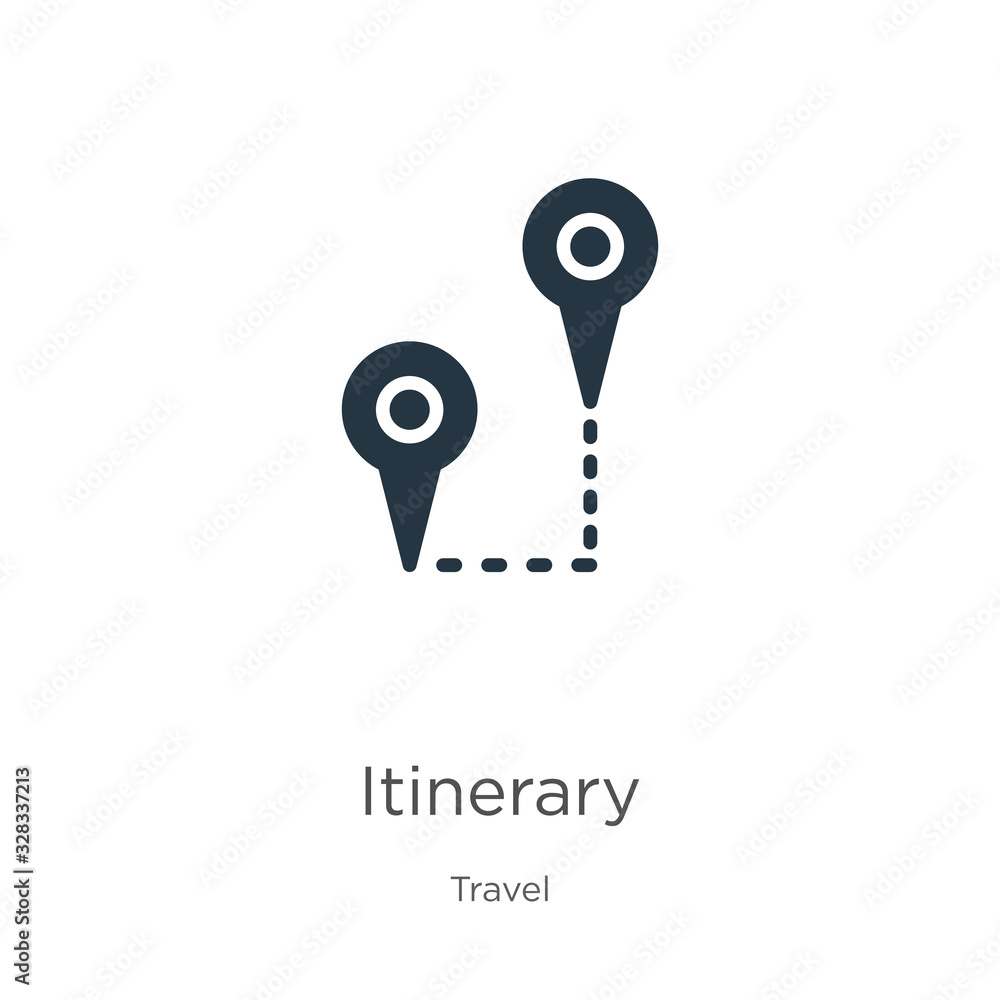 Itinerary icon vector. Trendy flat itinerary icon from travel ...