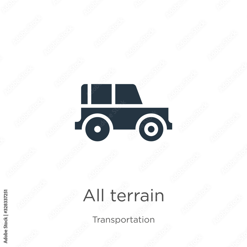 All terrain icon vector. Trendy flat all terrain icon from transport aytan collection isolated on white background. Vector illustration can be used for web and mobile graphic design, logo, eps10