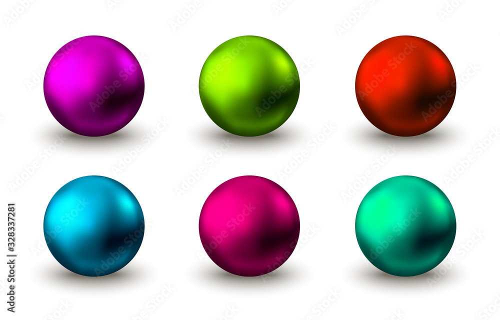 Green, blue, red, pink, purple glossy sphere. Green, blue, red, pink, purple glossy sphere.