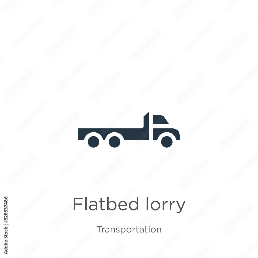 Flatbed lorry icon vector. Trendy flat flatbed lorry icon from transportation collection isolated on white background. Vector illustration can be used for web and mobile graphic design, logo, eps10 Flatbed lorry icon vector. Trendy flat flatbed lorry icon from transportation collection isolated on white background. Vector illustration can be used for web and mobile graphic design, logo, eps10