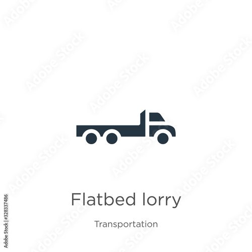 Flatbed lorry icon vector. Trendy flat flatbed lorry icon from transportation collection isolated on white background. Vector illustration can be used for web and mobile graphic design, logo, eps10