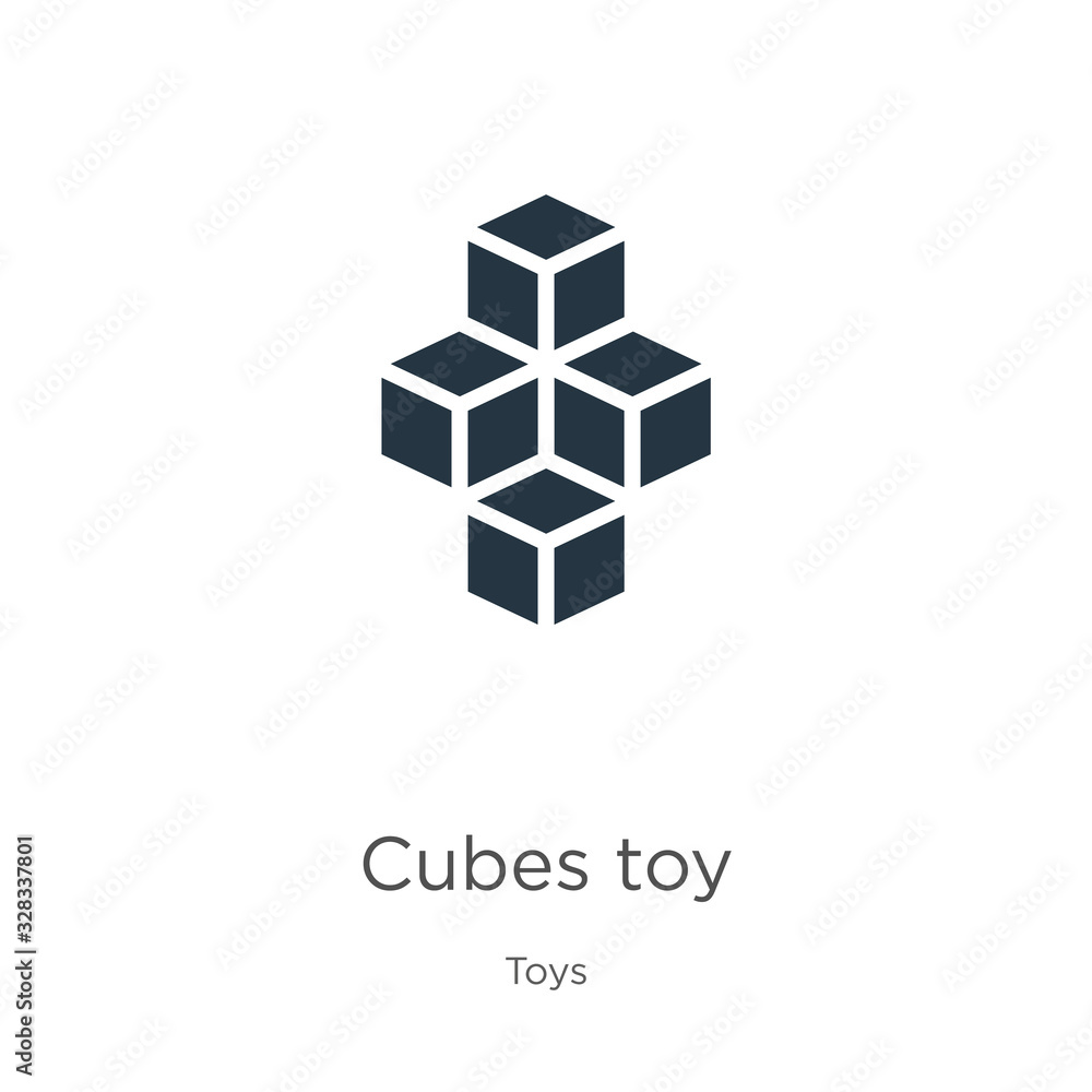 Cubes toy icon vector. Trendy flat cubes toy icon from toys collection isolated on white background. Vector illustration can be used for web and mobile graphic design, logo, eps10 Cubes toy icon vector. Trendy flat cubes toy icon from toys collection isolated on white background. Vector illustration can be used for web and mobile graphic design, logo, eps10