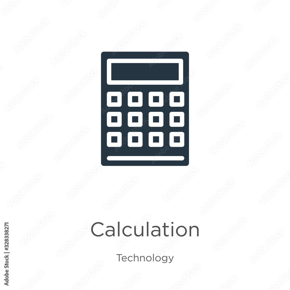 Calculation icon vector. Trendy flat calculation icon from technology collection isolated on white background. Vector illustration can be used for web and mobile graphic design, logo, eps10 Calculation icon vector. Trendy flat calculation icon from technology collection isolated on white background. Vector illustration can be used for web and mobile graphic design, logo, eps10