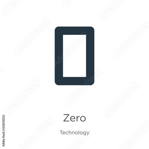 Zero icon vector. Trendy flat zero icon from technology collection isolated on white background. Vector illustration can be used for web and mobile graphic design, logo, eps10
