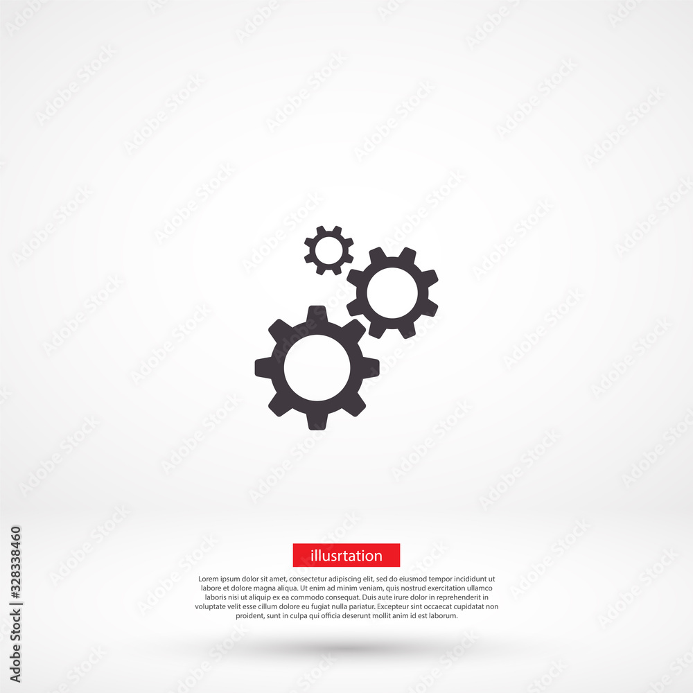 Gears vector icon , lorem ipsum Flat design Gears vector icon , lorem ipsum Flat design