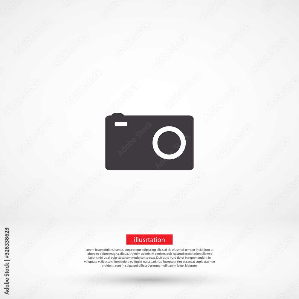 Camera vector icon , lorem ipsum Flat design Camera vector icon , lorem ipsum Flat design