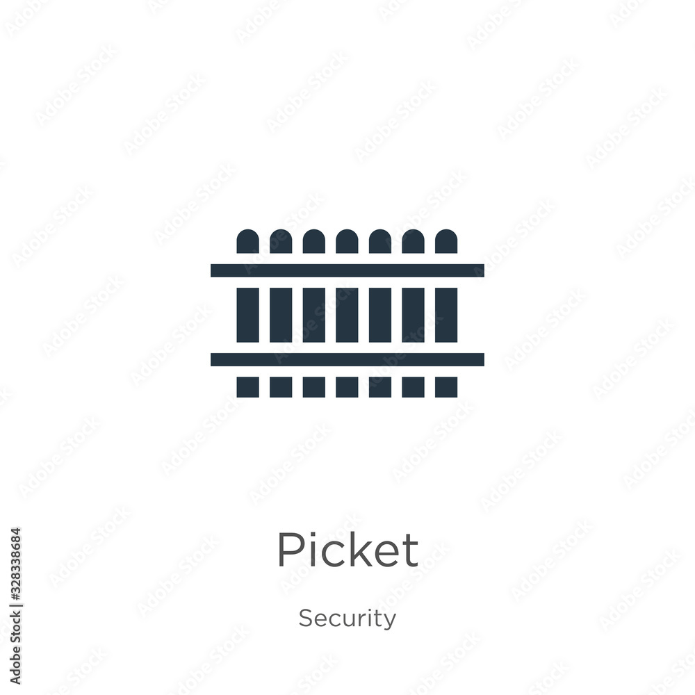 Picket icon vector. Trendy flat picket icon from security collection isolated on white background. Vector illustration can be used for web and mobile graphic design, logo, eps10