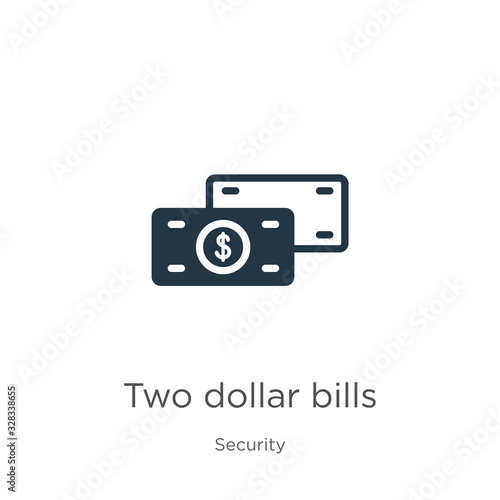 Two dollar bills icon vector. Trendy flat two dollar bills icon from security collection isolated on white background. Vector illustration can be used for web and mobile graphic design, logo, eps10