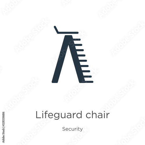 Lifeguard chair icon vector. Trendy flat lifeguard chair icon from security collection isolated on white background. Vector illustration can be used for web and mobile graphic design, logo, eps10