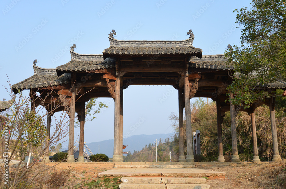 The old gatehouse in the countryside of China